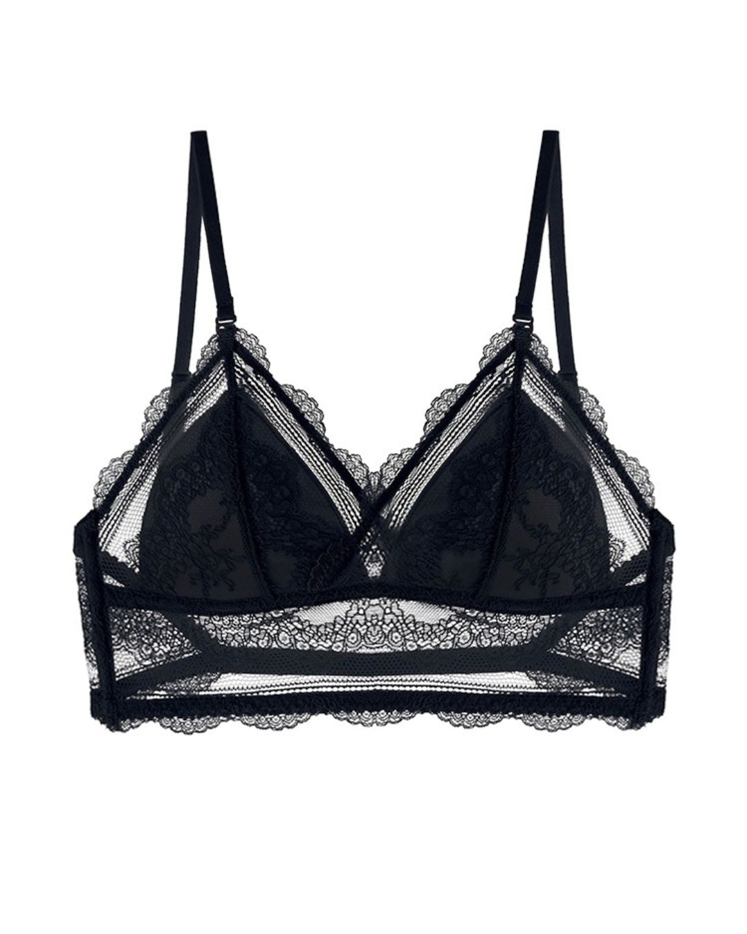 French Lace Wire-Free Thin Invisible U-Shaped Backless Triangle Bras