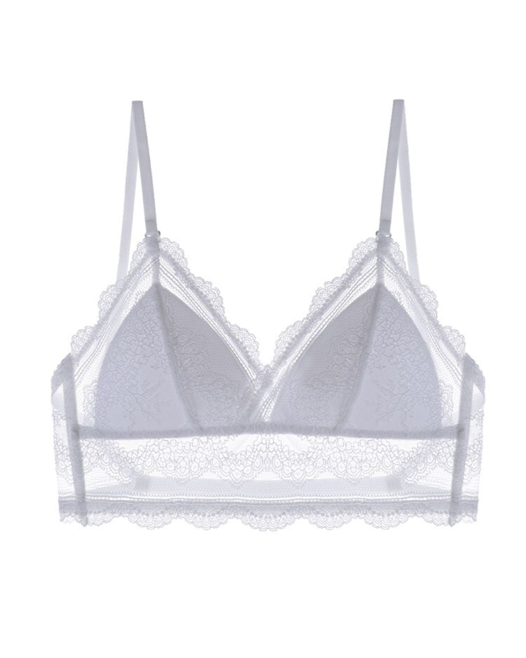 French Lace Wire-Free Thin Invisible U-Shaped Backless Triangle Bras