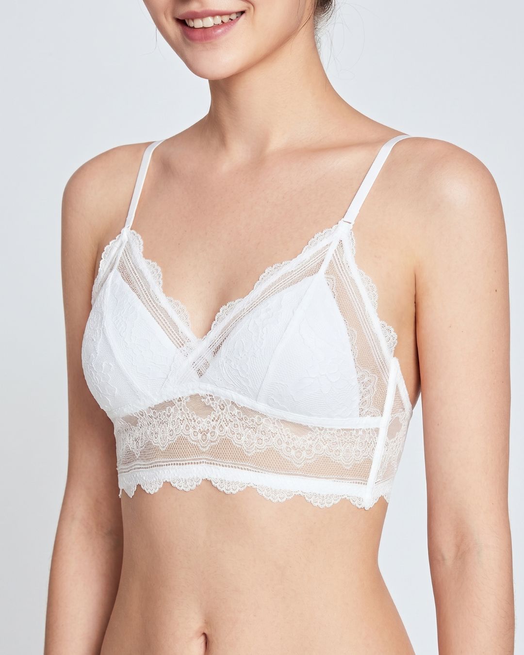 French Lace Wire-Free Thin Invisible U-Shaped Backless Triangle Bras