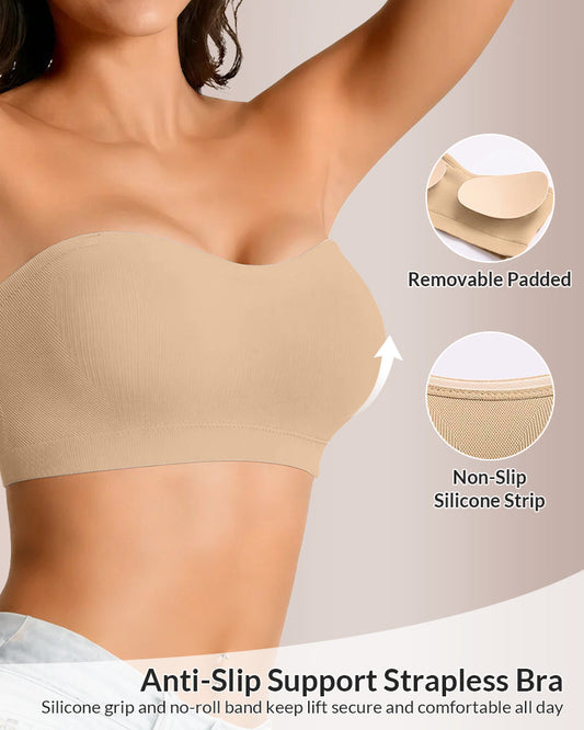 6-in-1 Convertible Push-Up Strapless Bandeau Bra