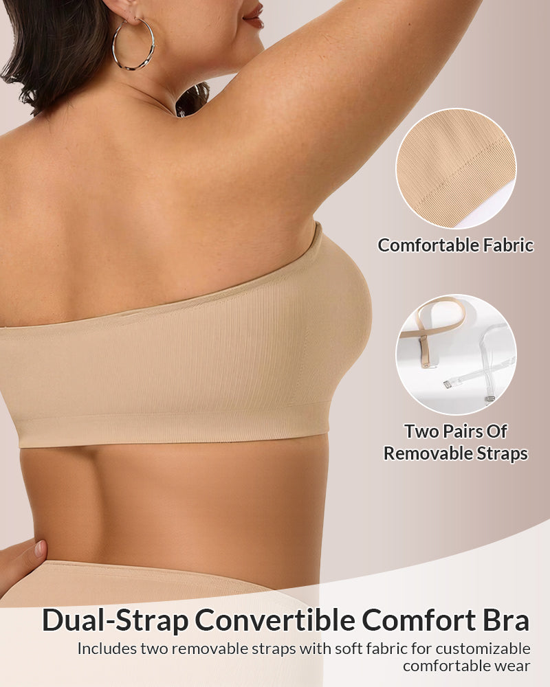 6-in-1 Convertible Push-Up Strapless Bandeau Bra