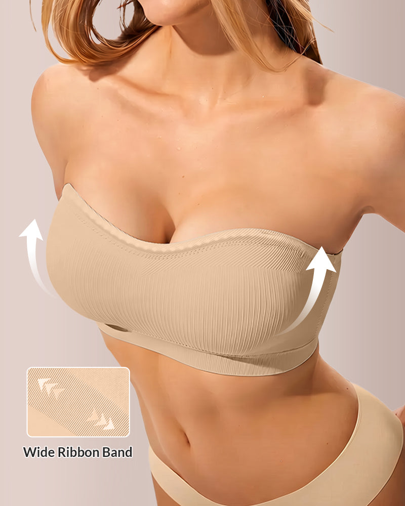 6-in-1 Convertible Push-Up Strapless Bandeau Bra