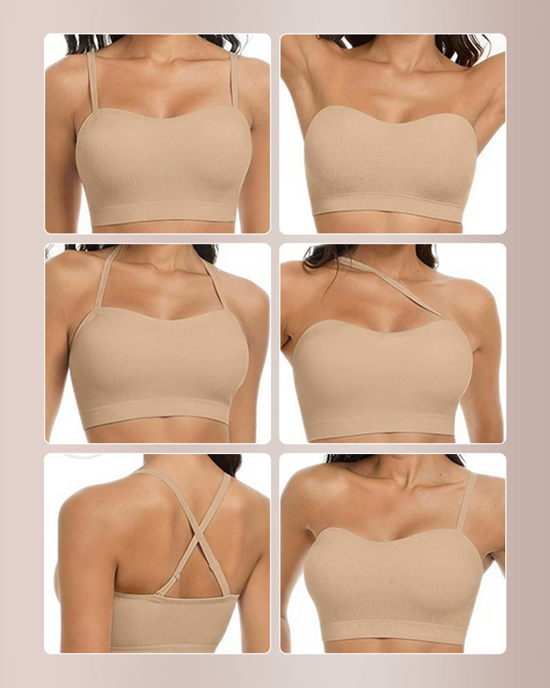 6-in-1 Convertible Push-Up Strapless Bandeau Bra