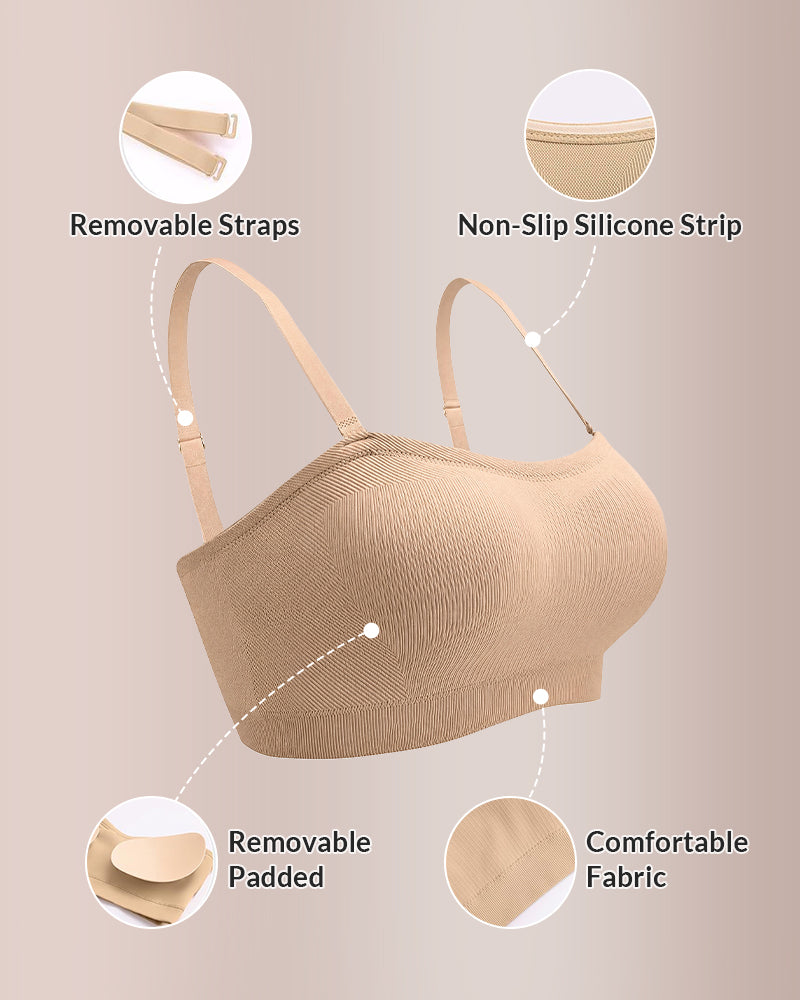 6-in-1 Convertible Push-Up Strapless Bandeau Bra