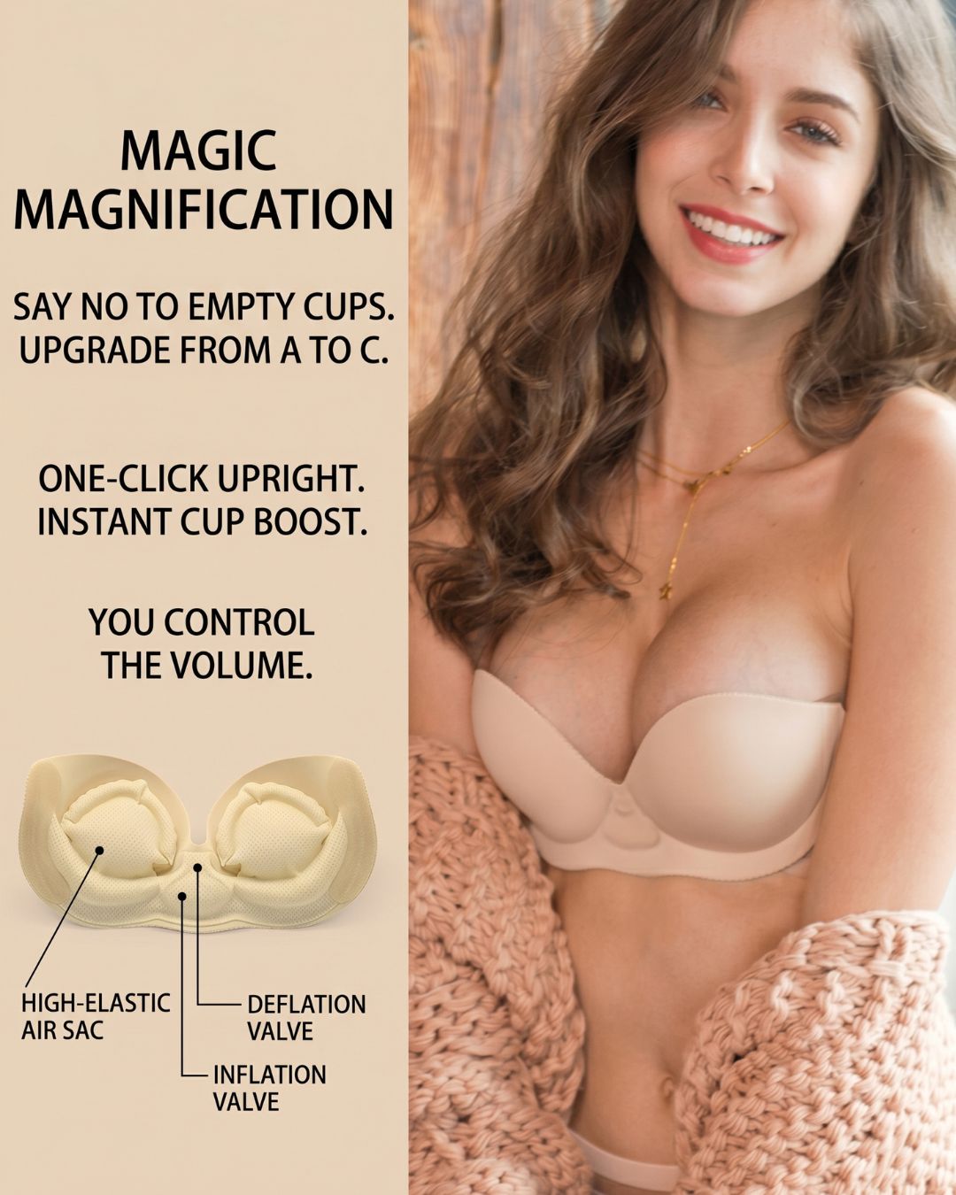 Miss Double Invisairpad Bra/Invisible Bra Inflatable