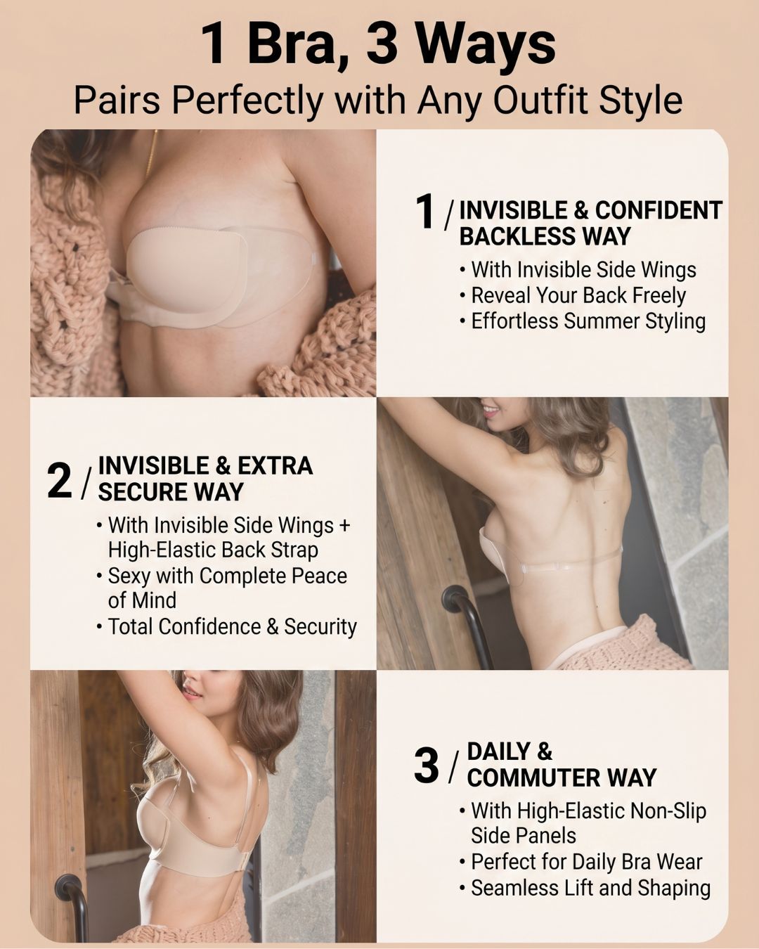 Miss Double Invisairpad Bra/Invisible Bra Inflatable
