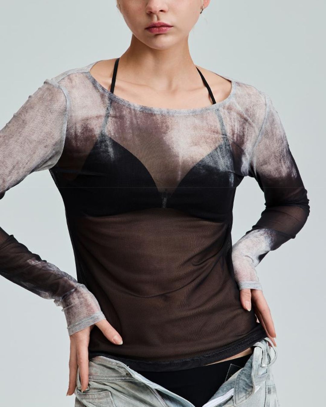 Front Closure Strappy Thin Strap Backless Bra