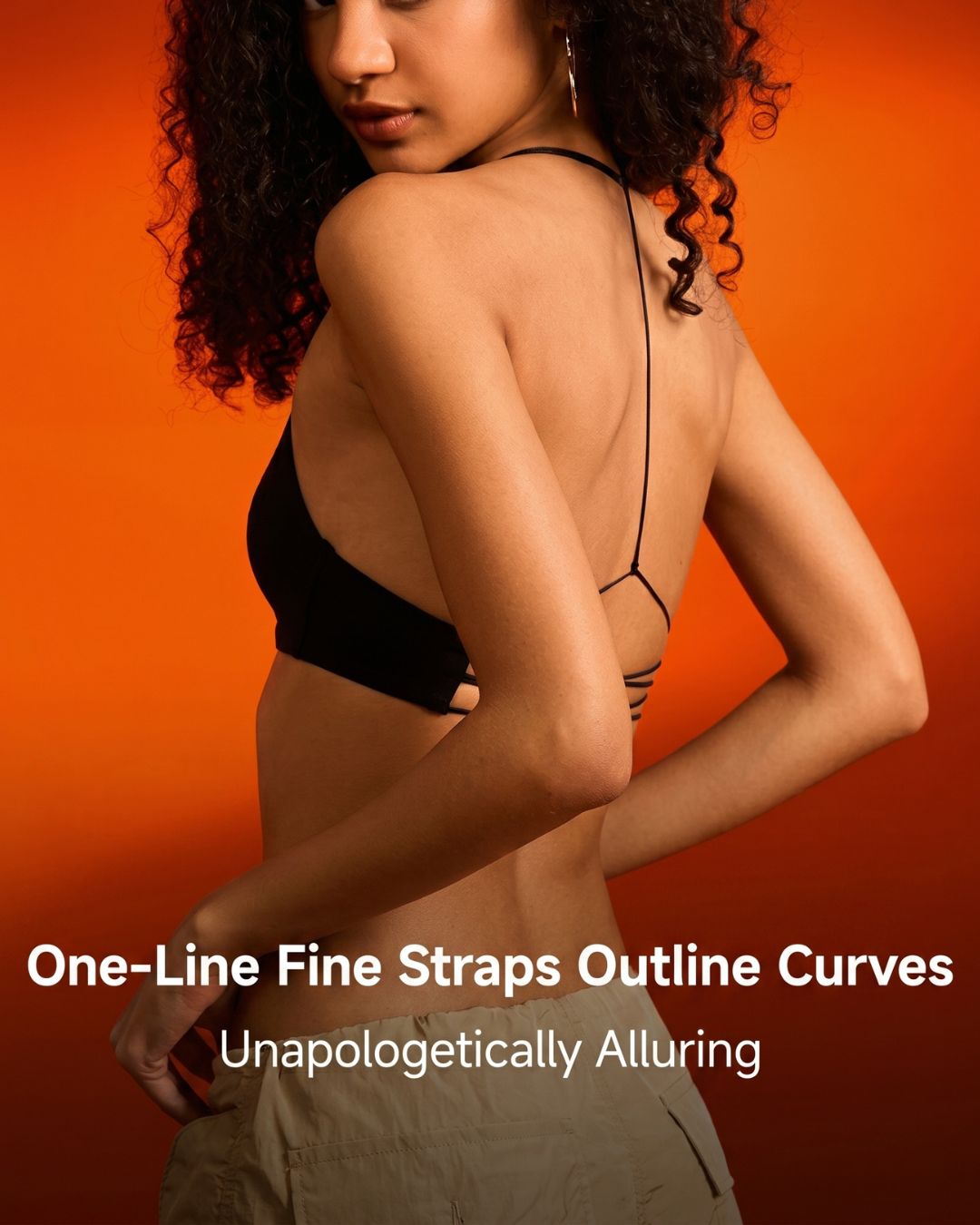 Front Closure Strappy Thin Strap Backless Bra