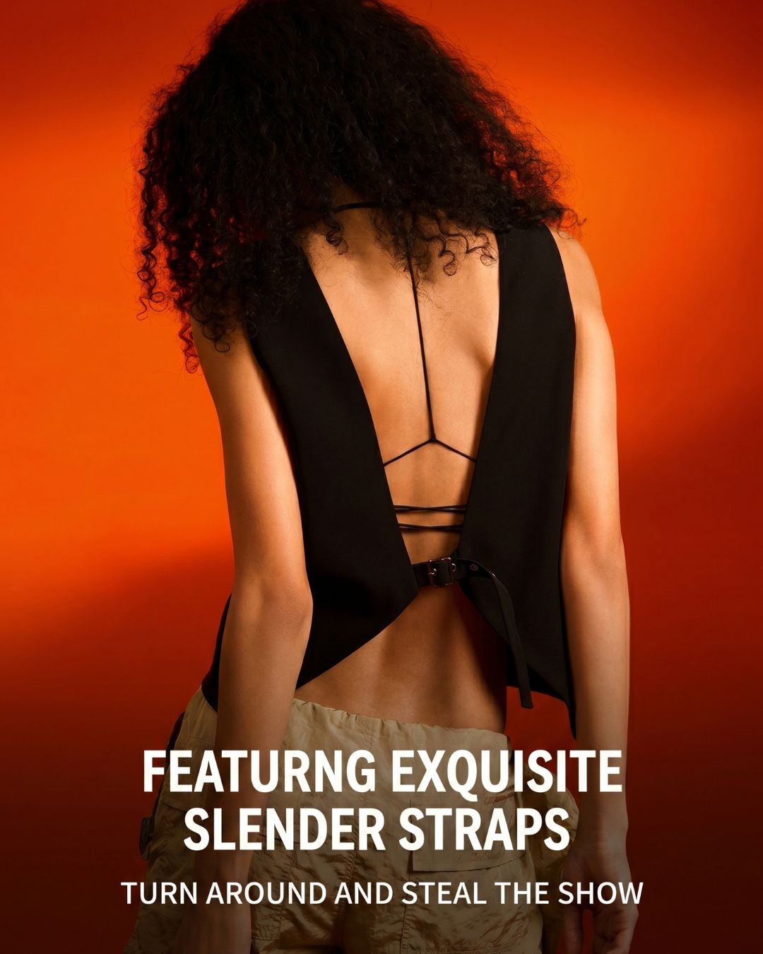 Front Closure Strappy Thin Strap Backless Bra