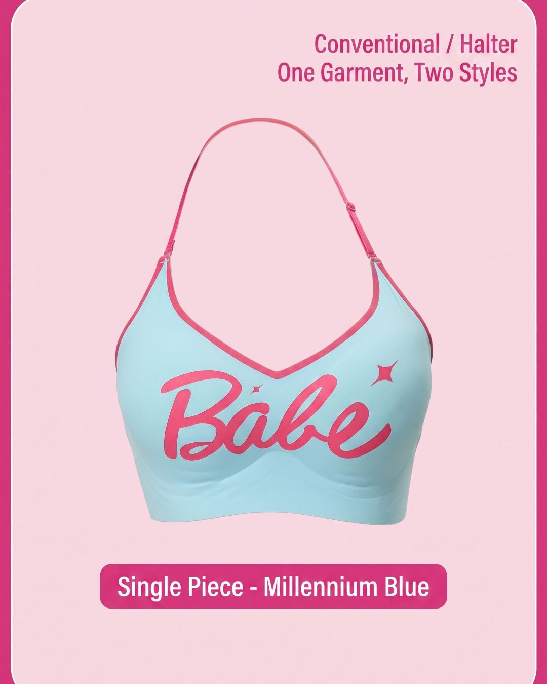 Y2K Babe Bralette Contrast Trim Crop Top Built-In Support Coastal Vacation Style