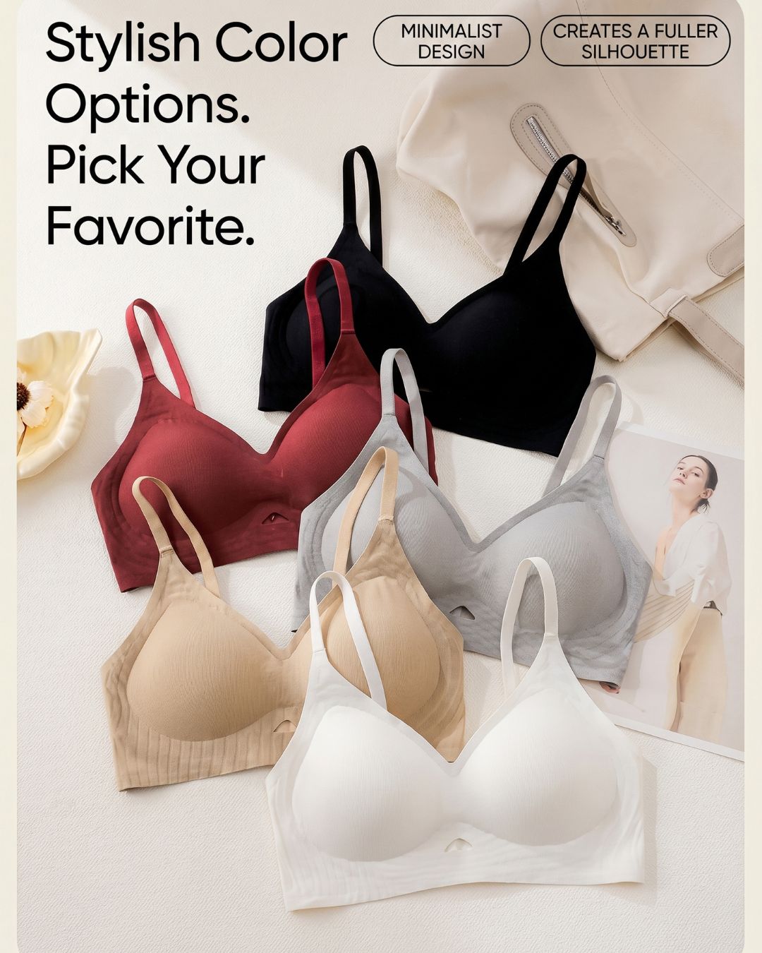 Seamless Push-Up Bra Natural Lift Enhanced Cleavage Bra