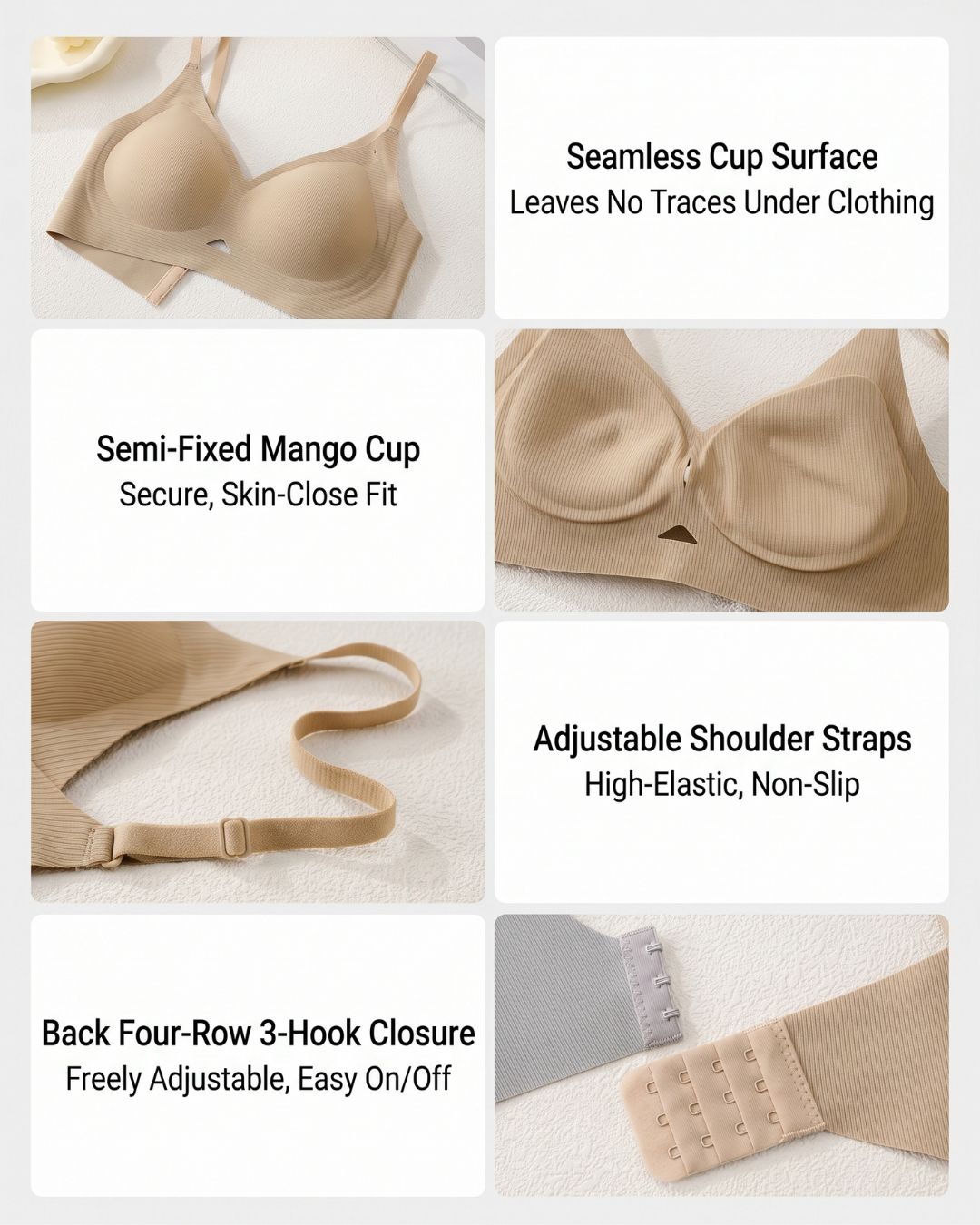 Seamless Push-Up Bra Natural Lift Enhanced Cleavage Bra