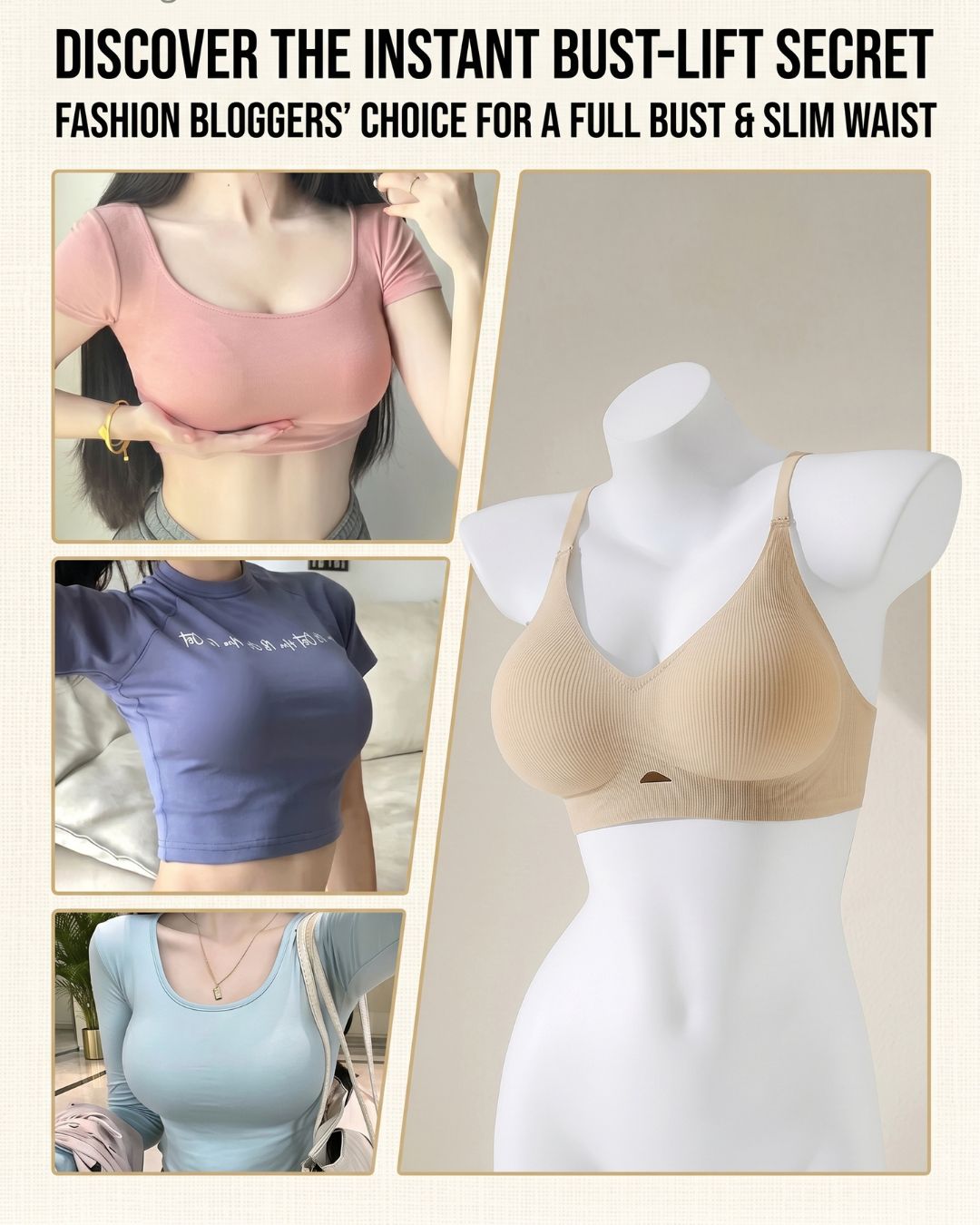 Seamless Push-Up Bra Natural Lift Enhanced Cleavage Bra