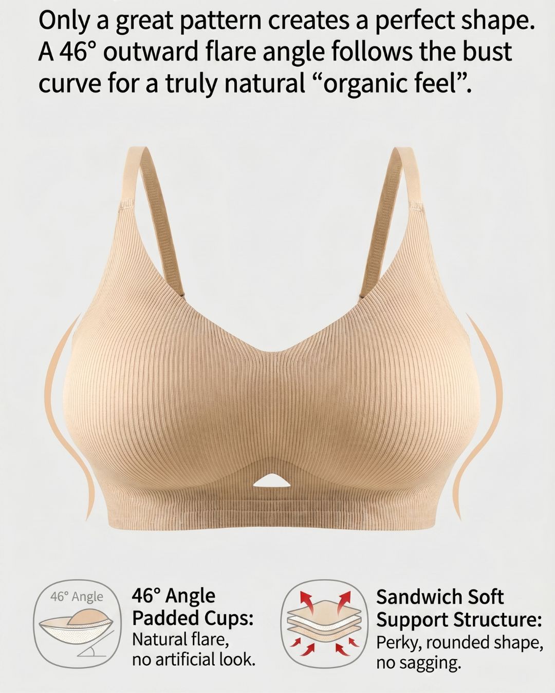 Seamless Push-Up Bra Natural Lift Enhanced Cleavage Bra