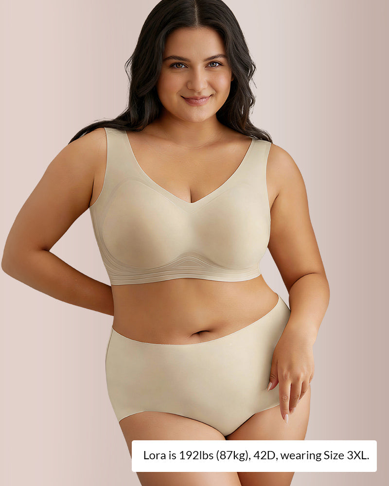 Plus Size Seamless Minimizing Bra & Panty Set