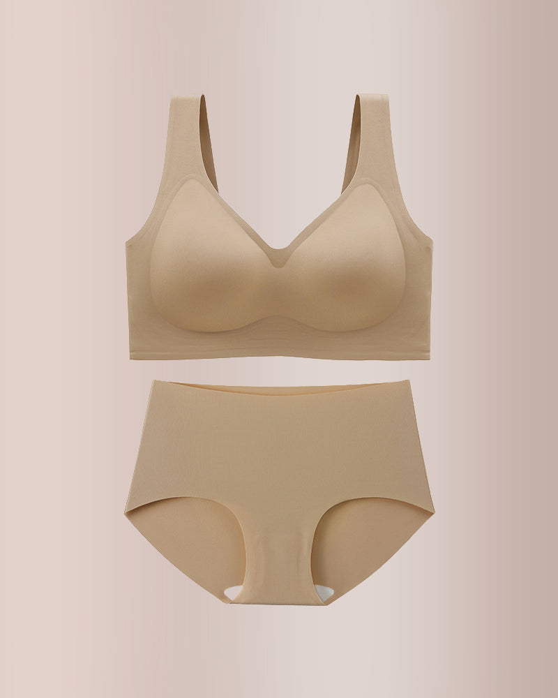 Plus Size Seamless Minimizing Bra & Panty Set