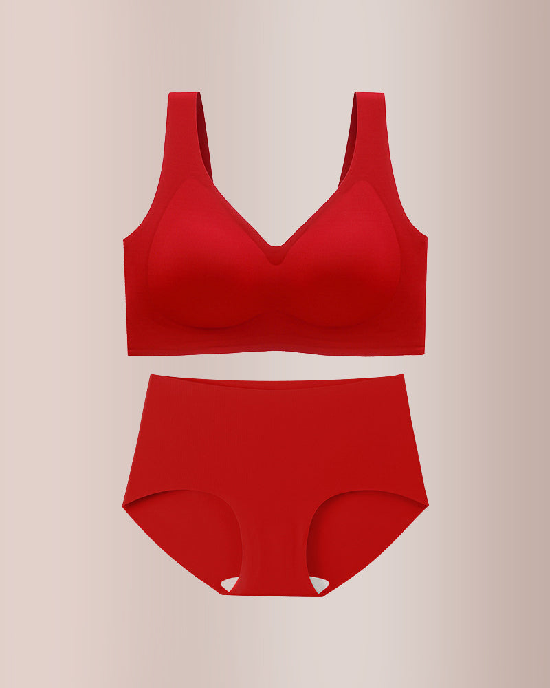 Plus Size Seamless Minimizing Bra & Panty Set