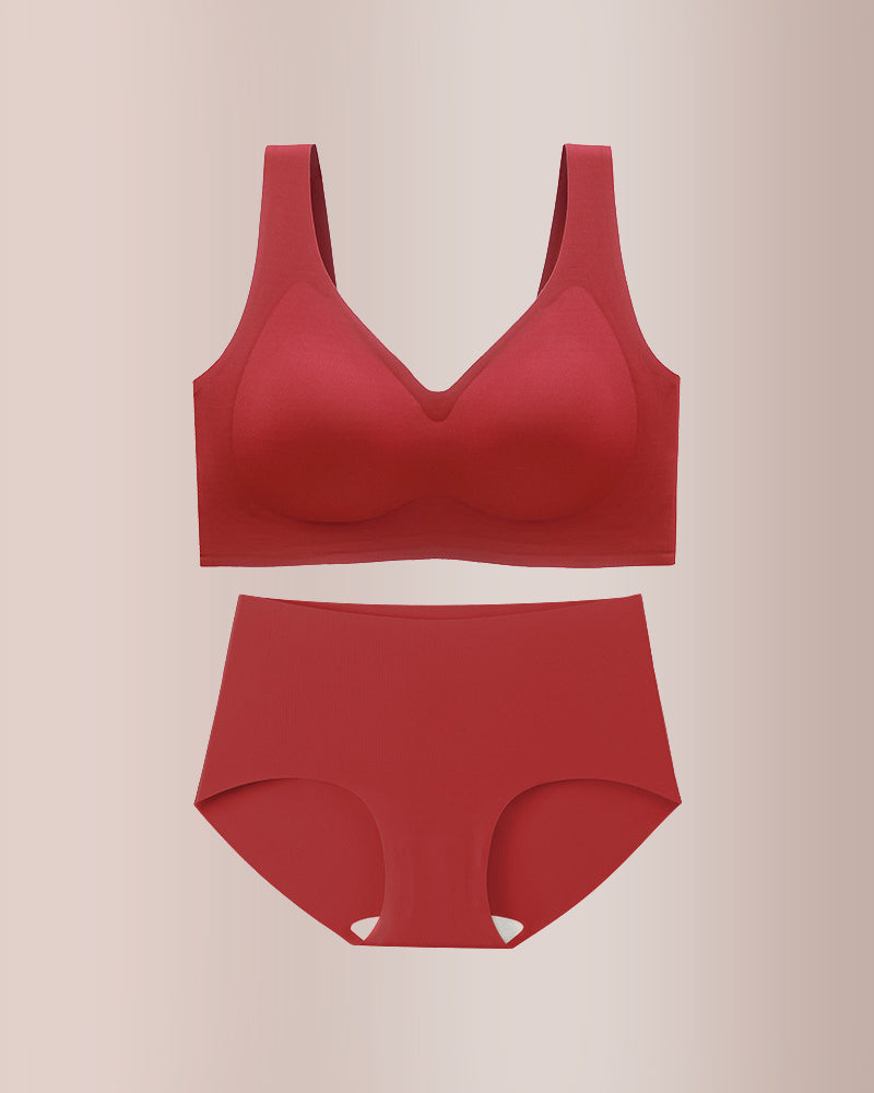 Plus Size Seamless Minimizing Bra & Panty Set