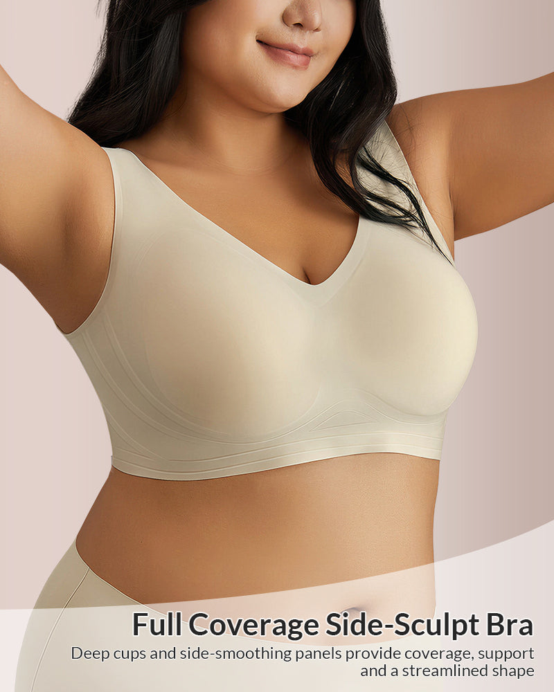 Plus Size Seamless Minimizing Bra & Panty Set