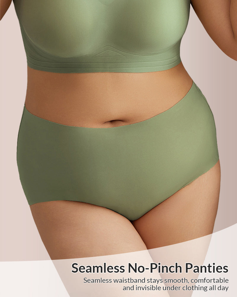 Plus Size Seamless Minimizing Bra & Panty Set