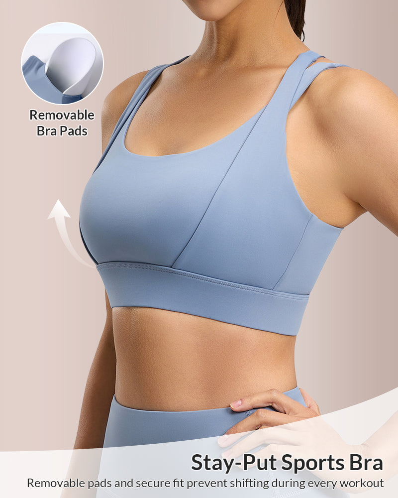 High-Impact Naked-Feel Sports Bra with Removable Pads