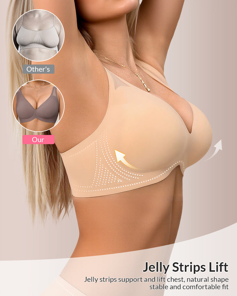 Seamless Deep V-Neck Push-Up Bra