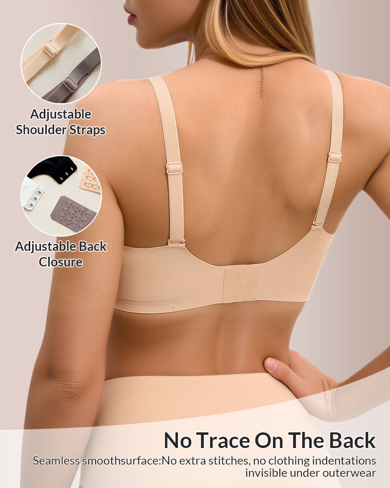Seamless Deep V-Neck Push-Up Bra