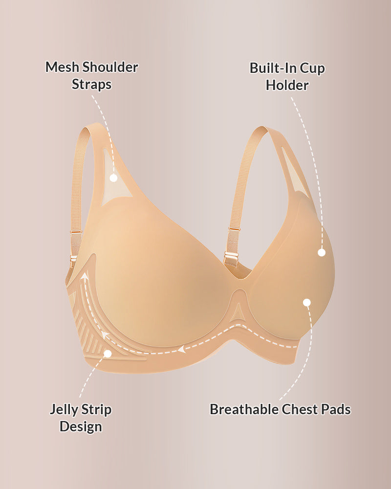 Seamless Deep V-Neck Push-Up Bra