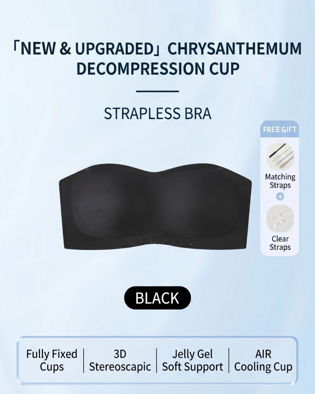 Chrysanthemum Cup Soft Support Strapless Bralette