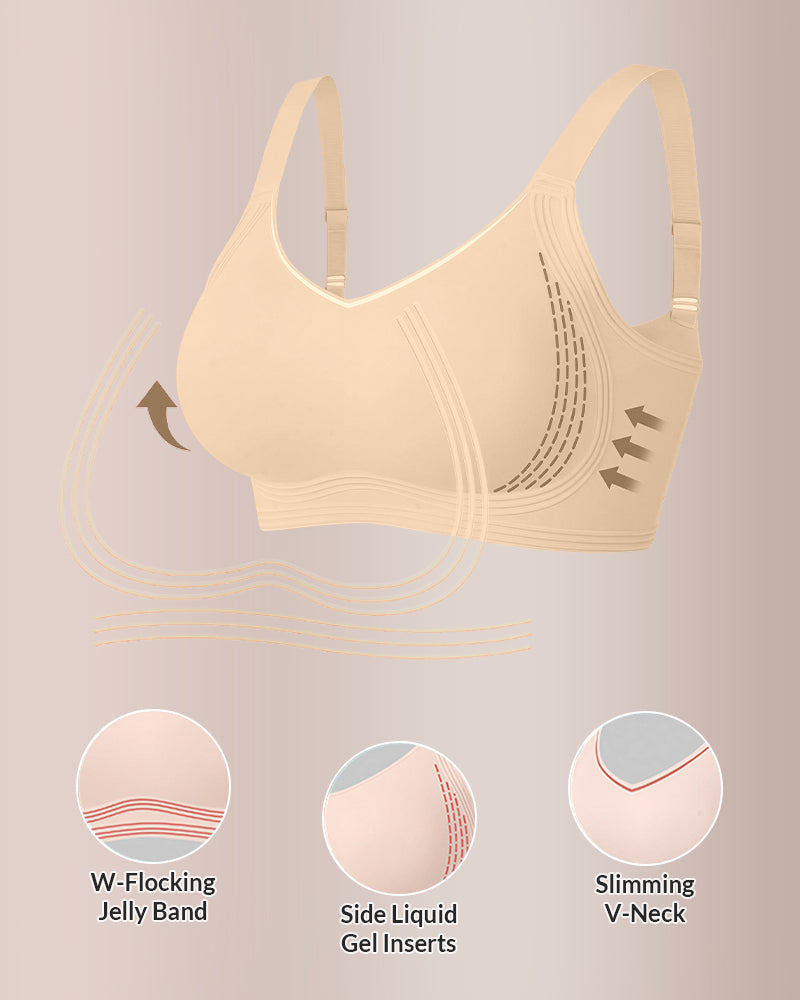 Seamless Jelly Gel Wire-Free Bra With Side Smoothing