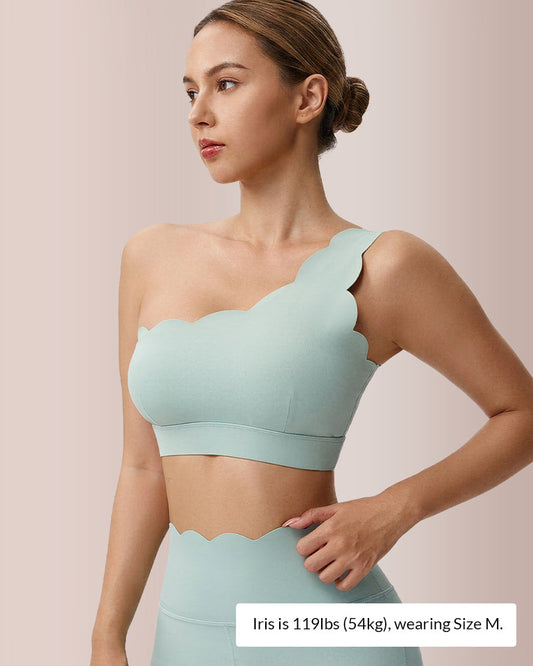 Scalloped Asymmetrical Yoga Bra