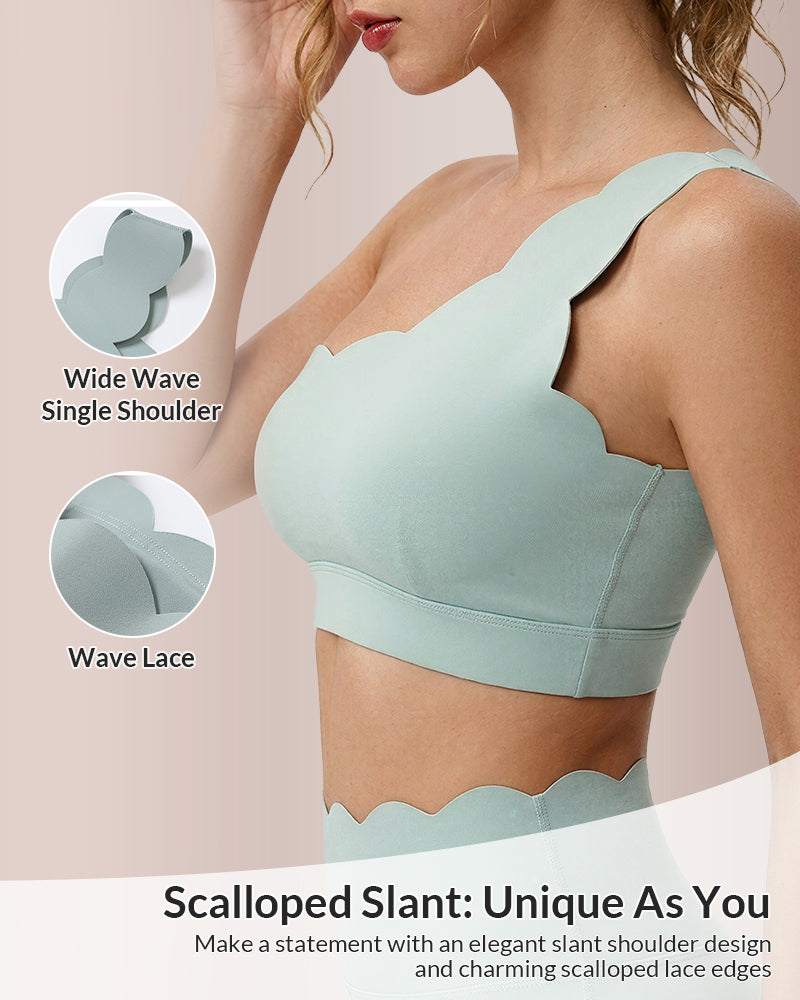 Scalloped Asymmetrical Yoga Bra
