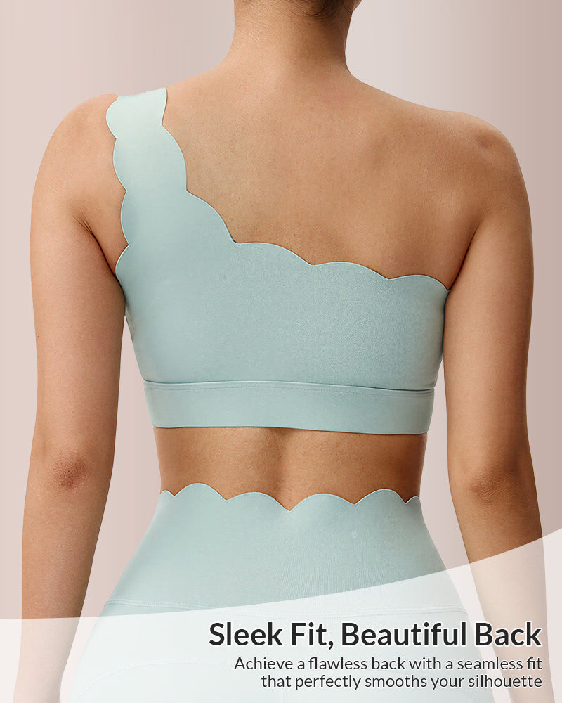 Scalloped Asymmetrical Yoga Bra