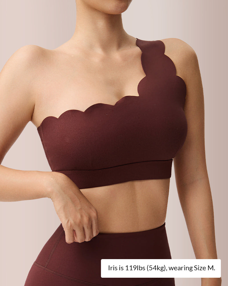 Scalloped Asymmetrical Yoga Bra