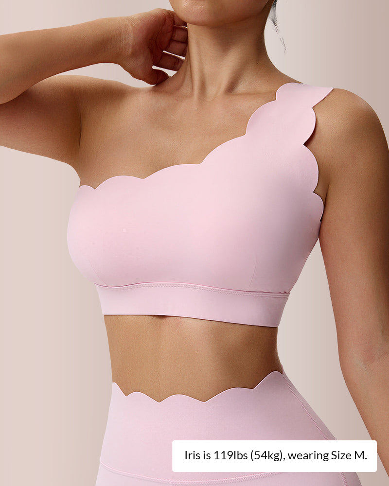 Scalloped Asymmetrical Yoga Bra