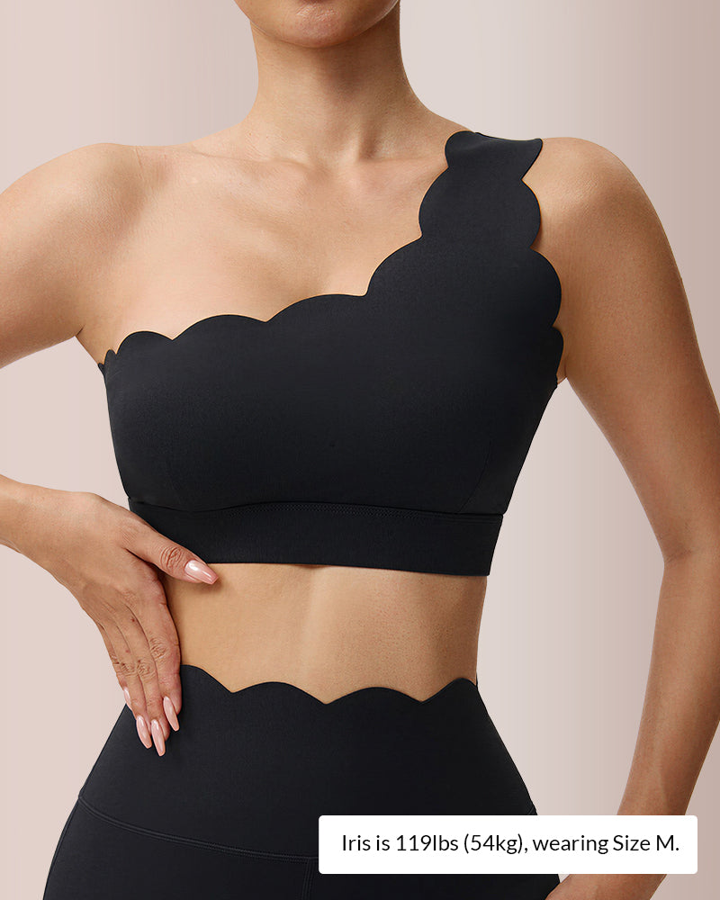 Scalloped Asymmetrical Yoga Bra
