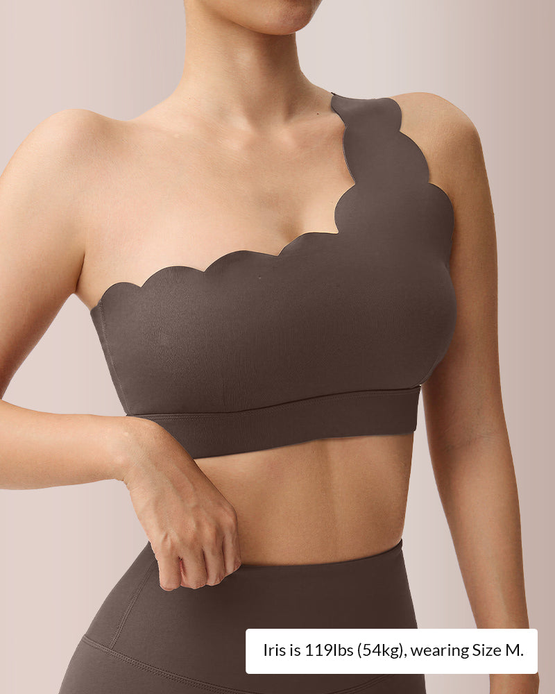 Scalloped Asymmetrical Yoga Bra