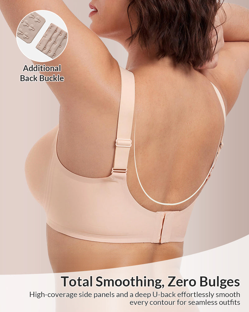 Seamless Wire-Free Minimizer Bra With Breathable Mesh Panel