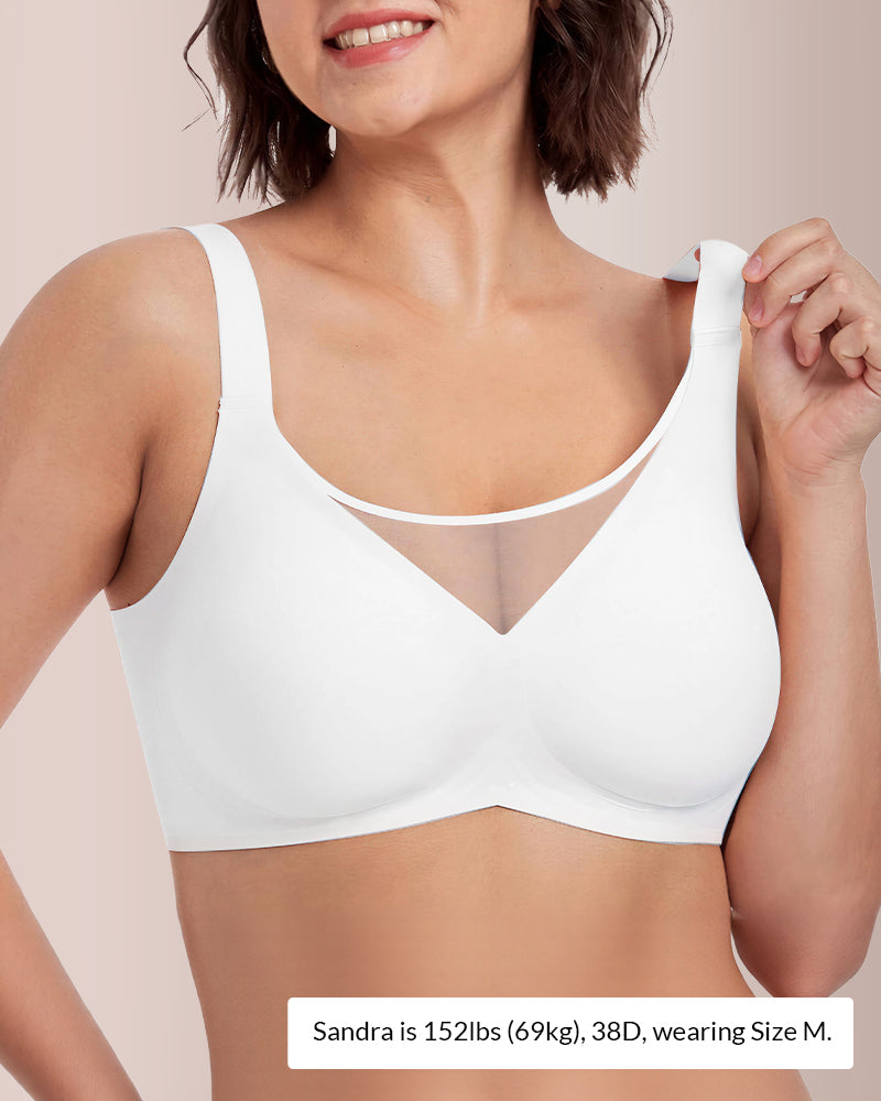 Seamless Wire-Free Minimizer Bra With Breathable Mesh Panel