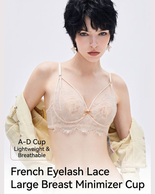 French Eyelash Lace Wireless Push-Up Bra