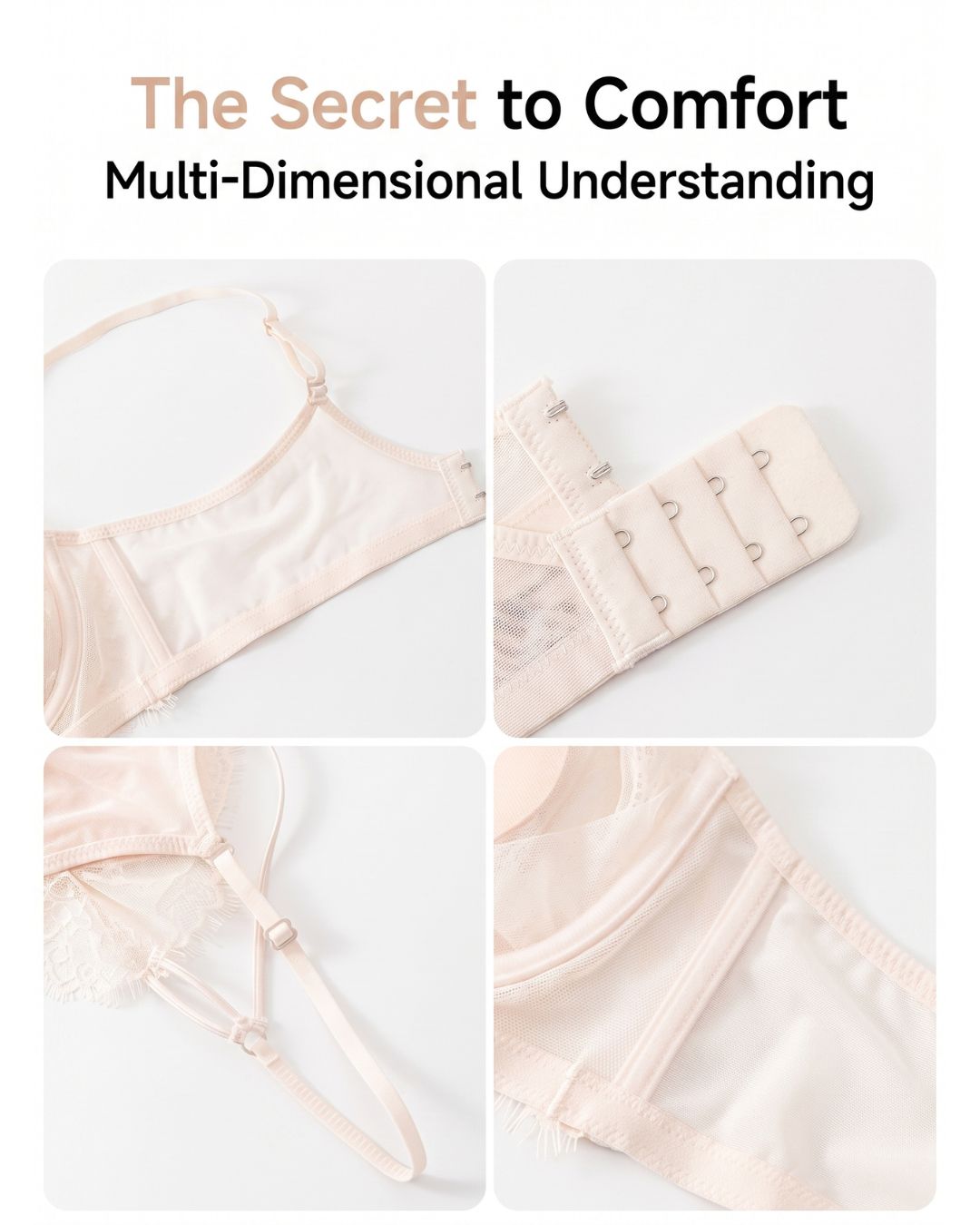 French Eyelash Lace Wireless Push-Up Bra