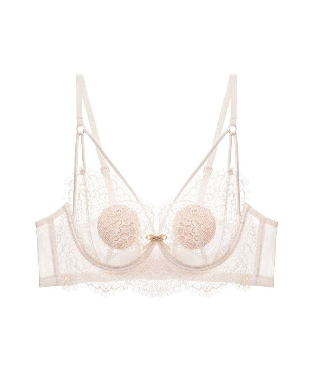 French Eyelash Lace Wireless Push-Up Bra