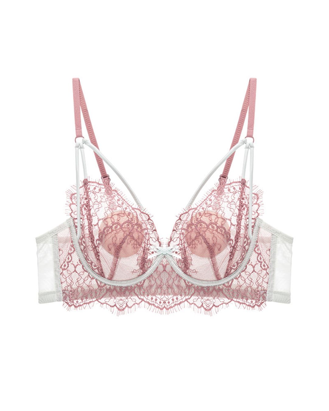 French Eyelash Lace Wireless Push-Up Bra