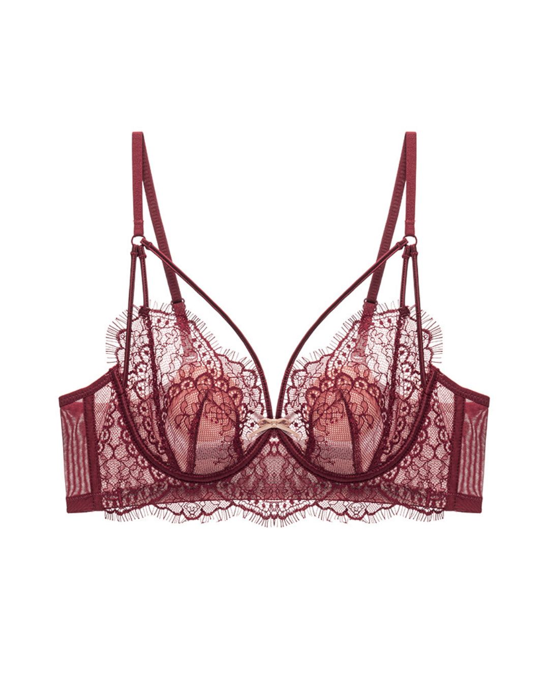 French Eyelash Lace Wireless Push-Up Bra