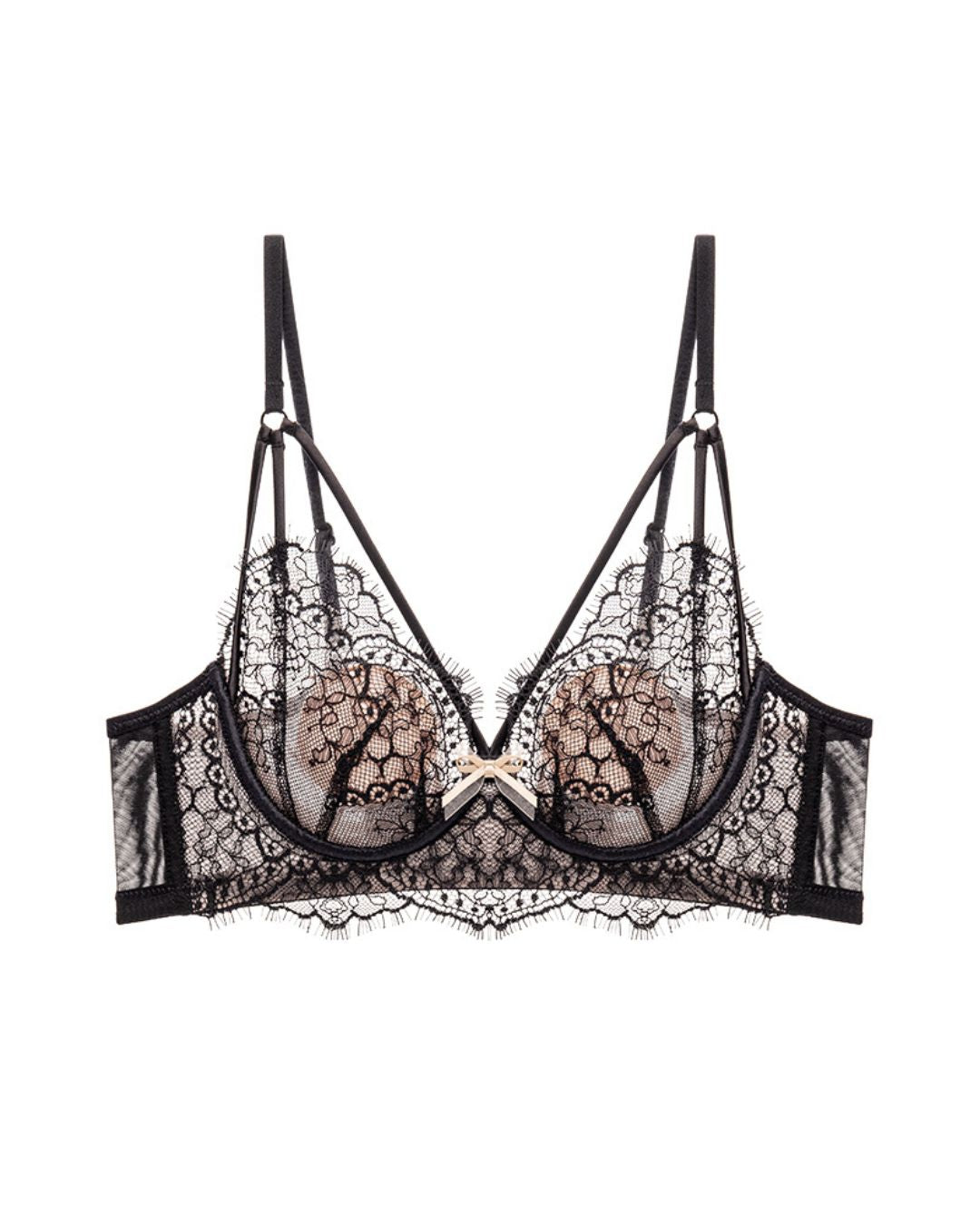 French Eyelash Lace Wireless Push-Up Bra