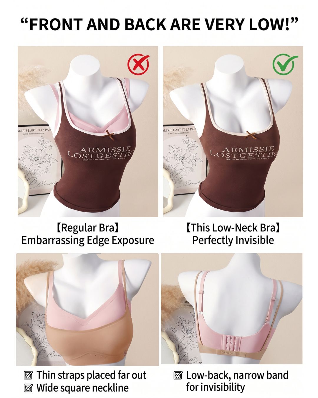 Seamless Low-Cut Push-Up JellyBra