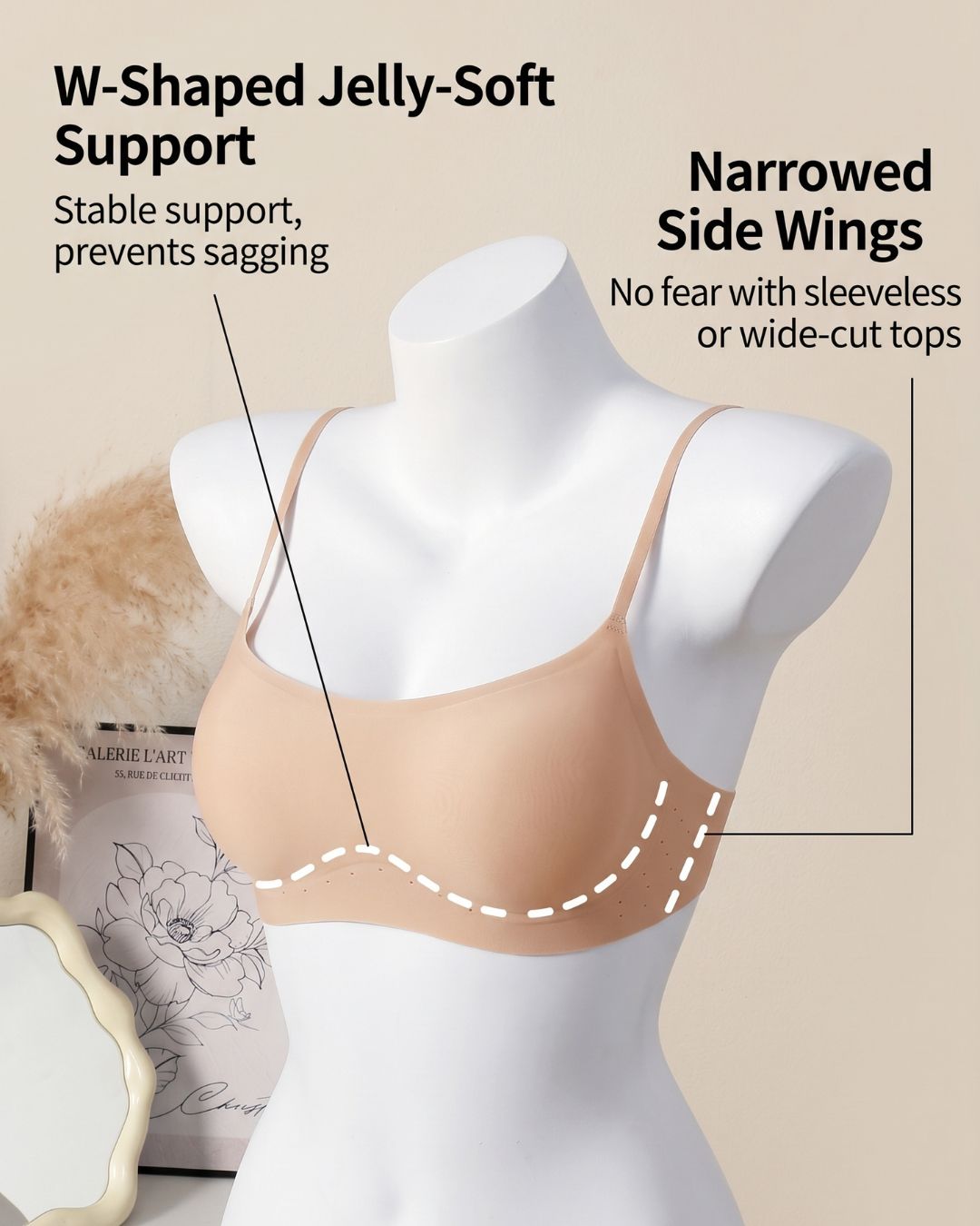 Seamless Low-Cut Push-Up JellyBra
