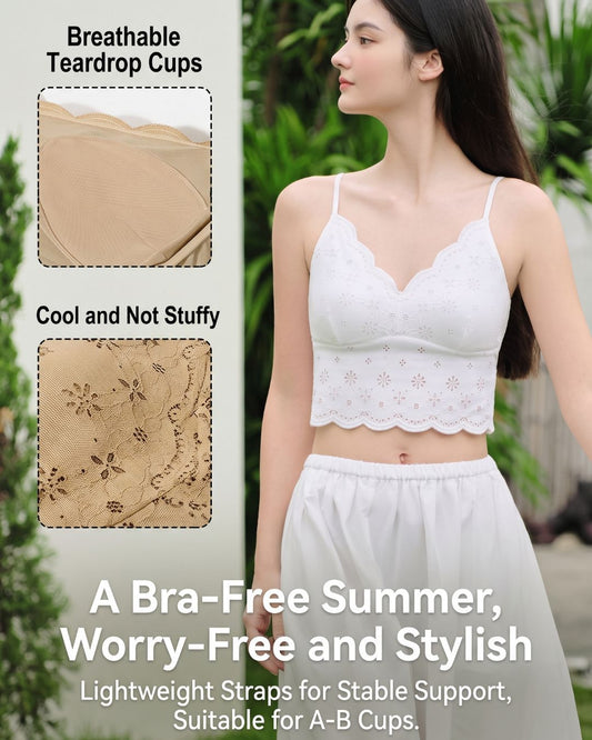 French Cottagecore Daisy Lace Ruffle Trim Cami