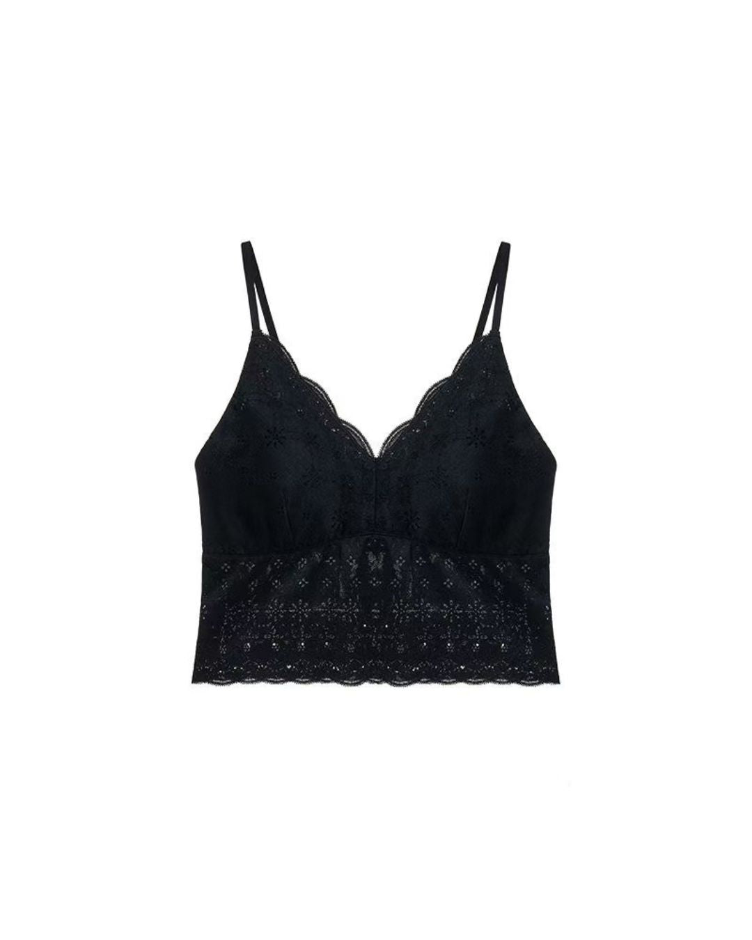 French Cottagecore Daisy Lace Ruffle Trim Cami