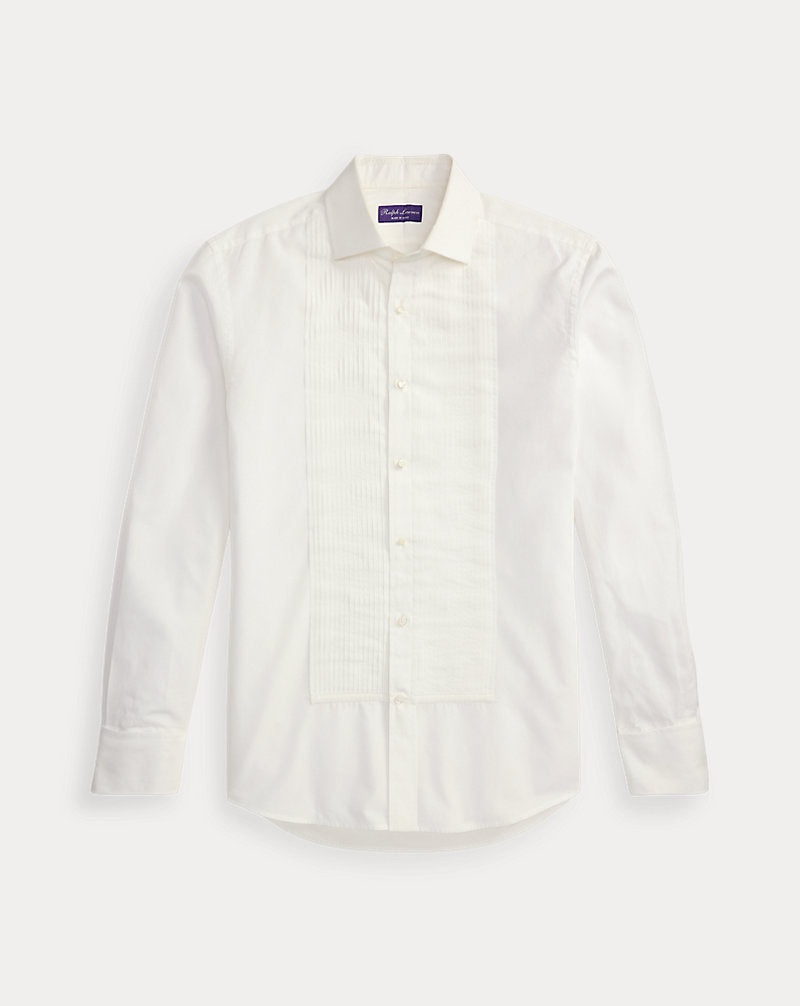 Poplin French Cuff Tuxedo Shirt White